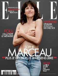 Sophie Marceau topless cover her tits in Elle, France - March 2022
