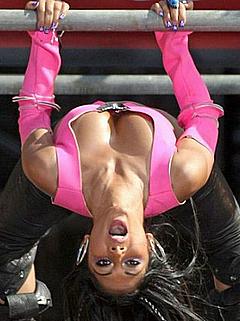 Nicole Scherzinger sexy cleavage on a stage