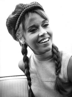 Young Jane Fonda black-&-white image