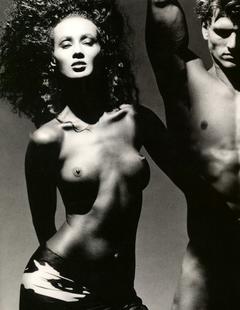 Supermodel Iman posing topless