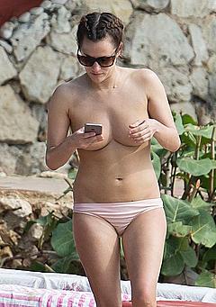 Caroline Flack topless in Jamaica