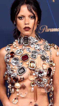 Jenna Ortega in a nearly naked top - September 2025