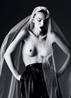 Carola Remer topless black-&-white image