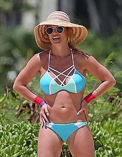 Britney Spears in blue bikini