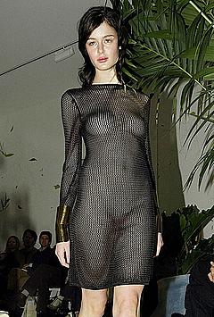 Nicole Trunfio nude under see through dress