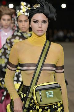 Kendall Jenner in see through top runway image