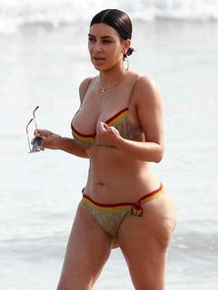 Kim Kardashian in bikini on the Beach in Tulum