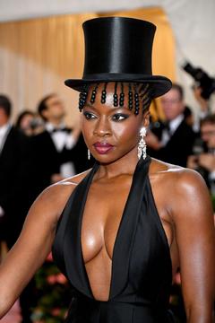 Danai Gurira cleavage at 2019 Met Gala in New York City