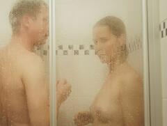Katrin Rover naked in a shower at Dinky Sinky