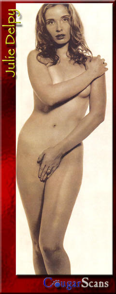 Julie Delpy naked cover her tits and pussy