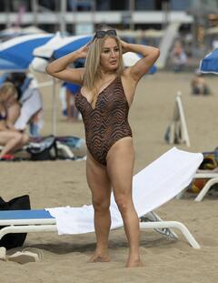 Nadia Almada in a swimsuit in Gran Canaria