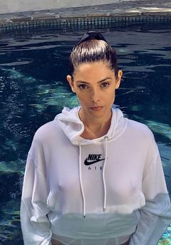 Ashley Greene in wet see through blouse