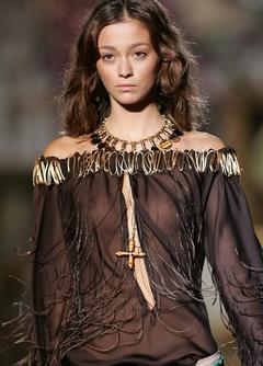 Morgane Dubled in see through top runway image