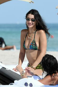 Bella Hadid in a bikini on the beach in Miami