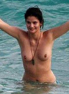 Shermine Shahrivar topless on a beach paparazzi photo