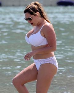 Kelly Brook in white bikini
