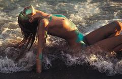 Elsa Hosk fully nude in a water