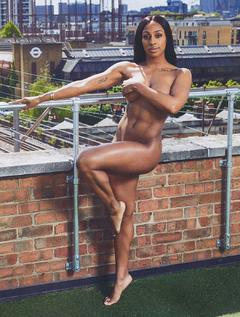Alexandra Burke naked but covered