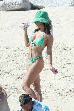 Vanessa Hudgens sexy in green bikini on the beach in Cabo San Lucas
