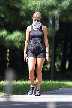 Gwyneth Paltrow pokies while out walking in The Hamptons