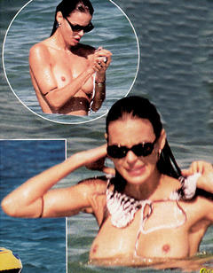 Nina Moric topless paparazzi collage