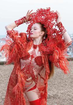 Larsen Thompson sexy in red see through lingerie