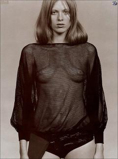 Karen Elson braless in see through top