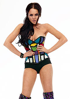 Lindsay Lohan cleavage and legs