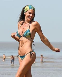 Danielle Lloyd in bikini at Weston Supermare beach