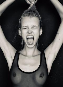 Sveta Potomski in see through top