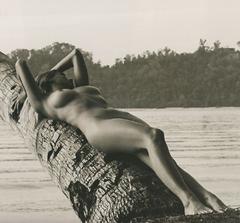 Genevieve Morton naked black-&-white photo