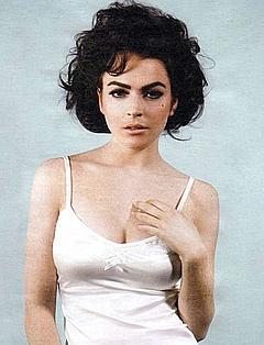 Lindsay Lohan in white dress