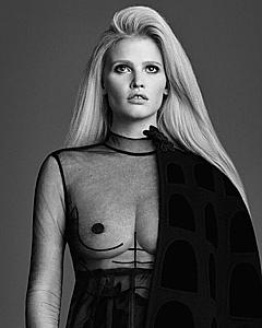 Lara Stone almost topless