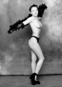 Geri Halliwell topless black-&-white image