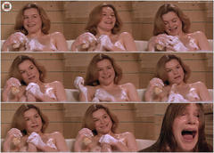 Alice Krige naked in a bathtub collage from Ghost Story