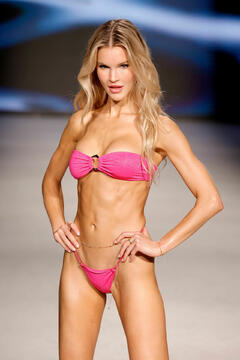 Joy Corrigan sexy in pink bikini at VDM The Label Fashion Show at Paraiso Miami Beach