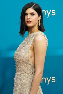 Alexandra Daddario sideboob at the Emmy Awards in Los Angeles