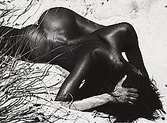 Black Ebonee Davis lying nude