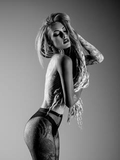 Lena Scissorhands topless but covered for Lenka Mikulova photoshoot - June 2026