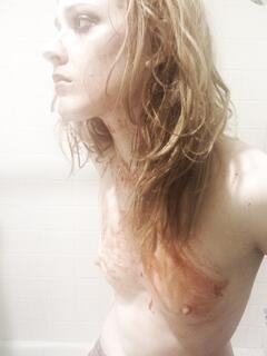 Evan Rachel Wood topless in a bathroom