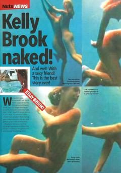 Kelly Brook naked in a water collage