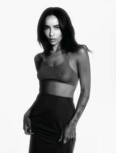 Zoe Kravitz see through to tits in Elle, US - November 2022