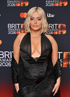 Bebe Rexha cleavage at The BRIT Awards 2026 at Co-Op Live in Manchester - February 28, 2026