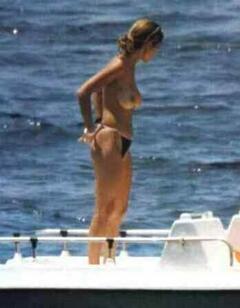 Marta Botia topless on a boat