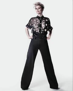 Wallis Day braless in see through blouse for As If magazine - May 2023