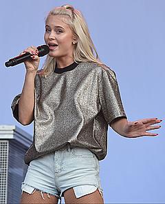 Zara Larsson legs at V Festival at Hylands Park in Chelmsford