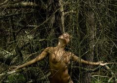 Marisa Papen naked in a forest
