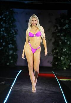 Brooklyn Riley walks for Golden Rose during the ATLSW Runway Show Tulum After Dark at Westside Cultural Arts Center in Atlanta - May 2025