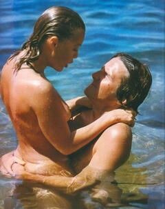 German-French actress Romy Schneider nude in a water with honey