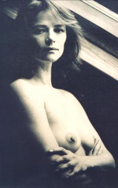 Charlotte Rampling topless black-&-white photo